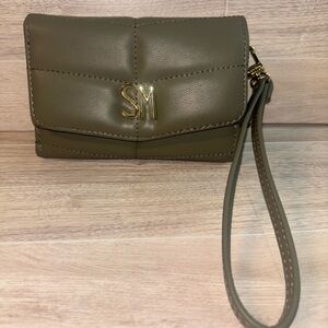 STEVE MADDEN Army Green Bbrett Wristlet Wallet